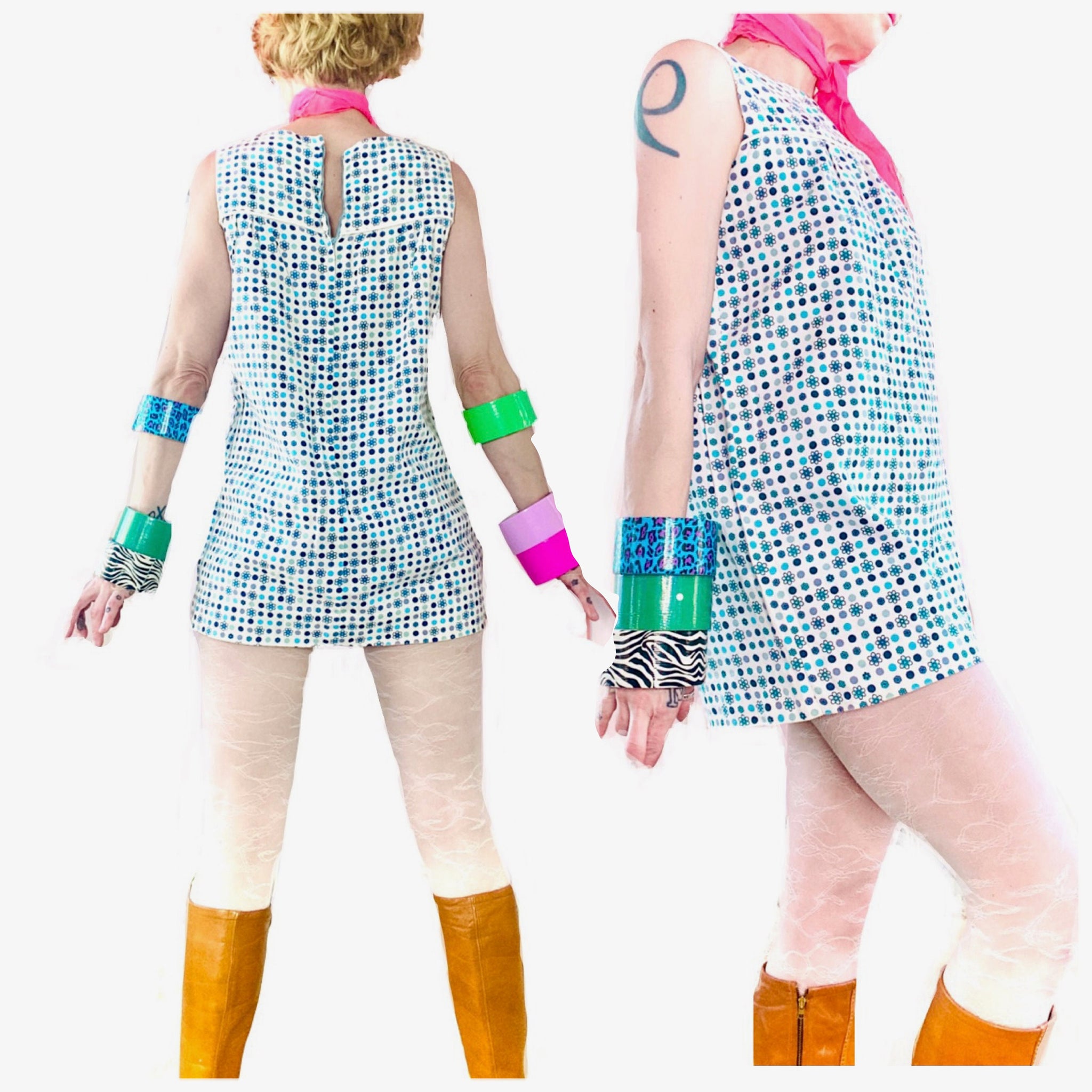 Vintage 60's psychedelic mod micro mini shift dress