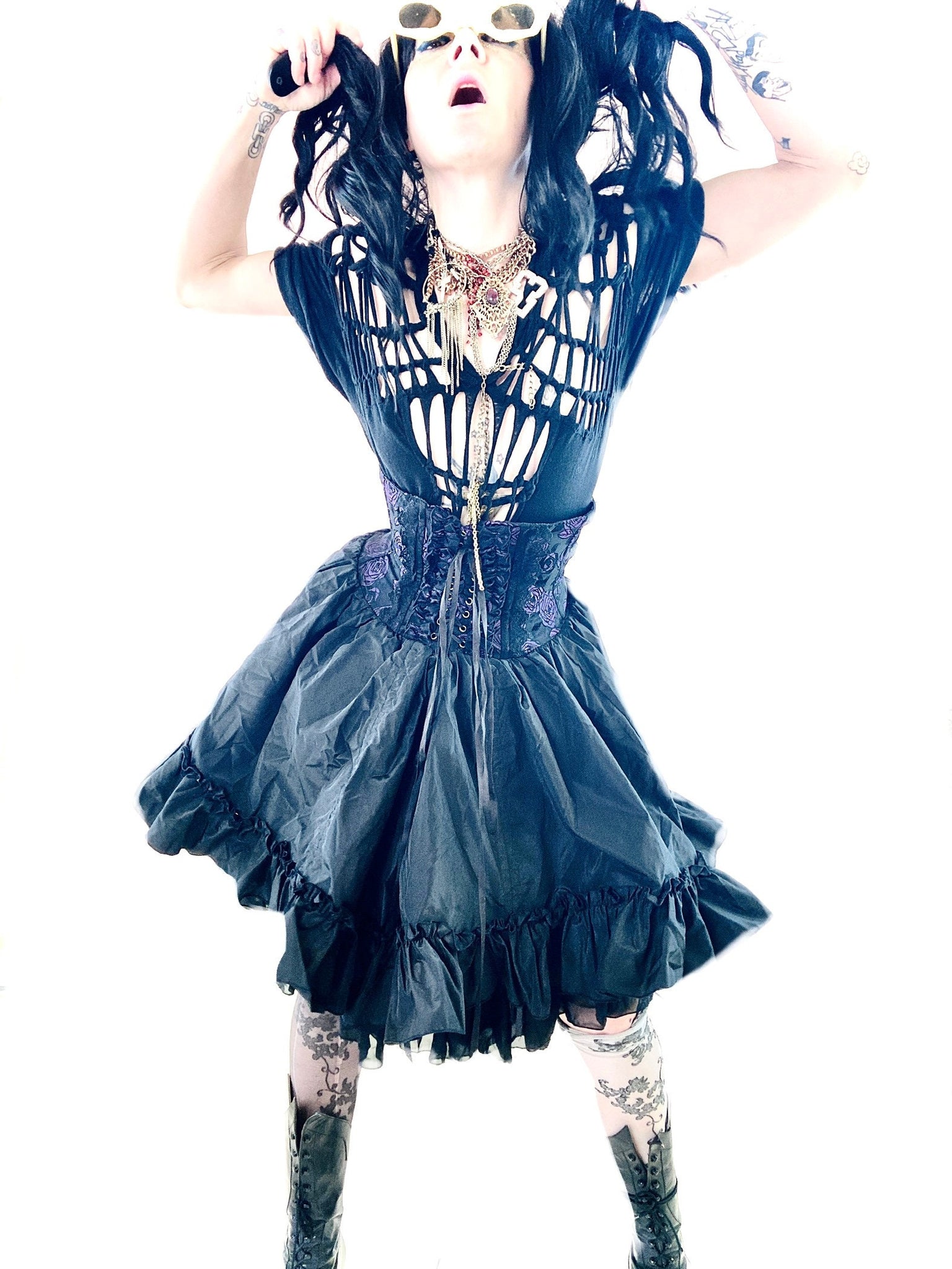 Vintage y2k from Japan harajuku gothic lolita lace corset skirt
